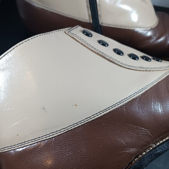Vintage 70's Original Stacy Adams Madison Spat Boot Men's Cap Toe Size 11D - Picture 4 of 12
